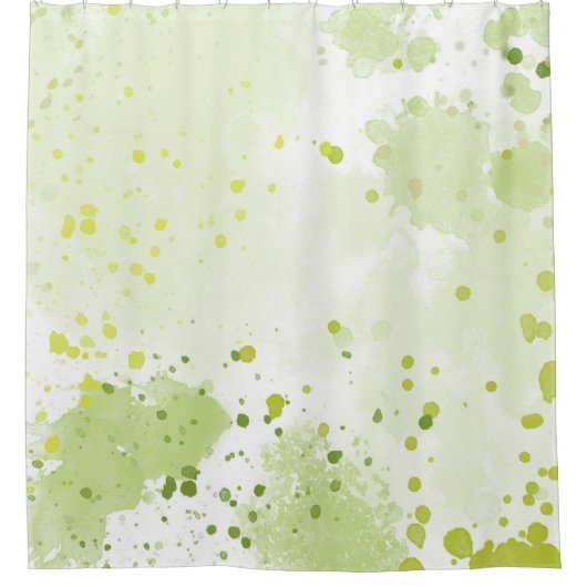 Rideaux De Douche Aquarelle Plaques Vert et Sage (Devant)