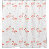 Rideaux De Douche Aquarelle rose de Flamants roses (Devant)