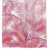 Rideaux De Douche Aquarelle rose moderne palmier tropical feuilles  (Devant)