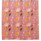 Rideaux De Douche Aquarelle rose monogramme (Devant)