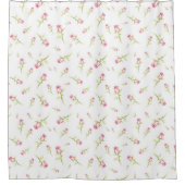 Rideaux De Douche Aquarelle rose Roses Rouges Peint à la main (Devant)