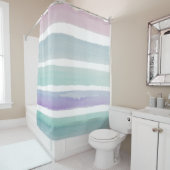 Rideaux De Douche Aquarelle rose violet violet (En situation)