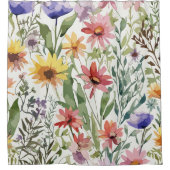 Rideaux De Douche Aquarelle Russe Fleur sauvage Thème (Devant)
