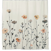 Rideaux De Douche Aquarelle Rustique Fleur sauvage Floral Élégant (Devant)