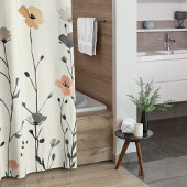 Rideaux De Douche Aquarelle Rustique Fleur sauvage Floral Élégant