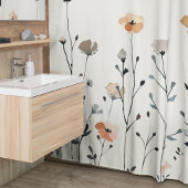 Rideaux De Douche Aquarelle Rustique Fleur sauvage Floral Élégant