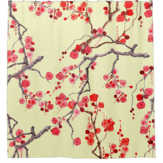Rideaux De Douche Aquarelle Sakura Blossom Motif sans couture