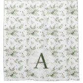 Rideaux De Douche Aquarelle Snowberry White Cèdre Branche Noël (Devant)