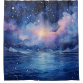 Rideaux De Douche Aquarelle Surréaliste Céleste (Devant)