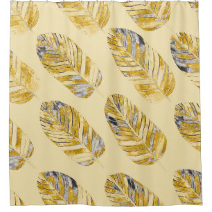Rideaux De Douche Aquarelle Tropical Feuille moderne Motif