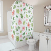 Rideaux De Douche Aquarelle tropicale (En situation)