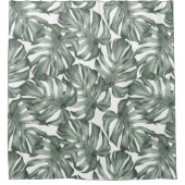 Rideaux De Douche Aquarelle tropicale Oasis moderne Feuille Motif (Devant)
