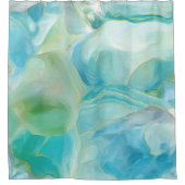 Rideaux De Douche Aquarelle Turquoise Gemstone Aqua Blue (Devant)