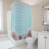 Rideaux De Douche Aquarelle unique Floral & Striped Bohemian Print (En situation)