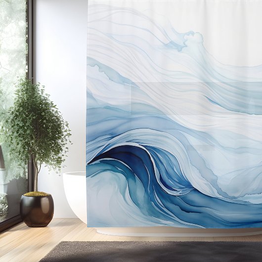 Rideaux De Douche Aquarelle Vagues minimalistes