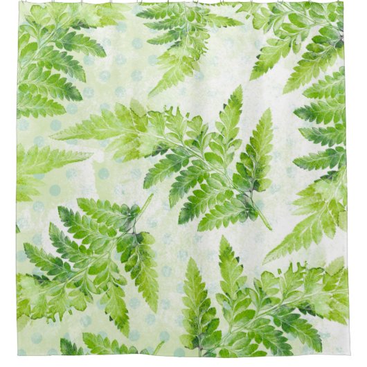 Rideaux De Douche Aquarelle végétale moderne Feuille verte (Devant)