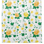Rideaux De Douche Aquarelle vert jaune moderne Floral (Devant)