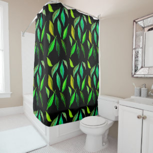 Rideaux De Douche Aquarelle verte éco-art