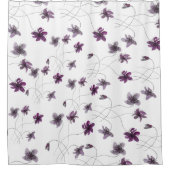 Rideaux De Douche Aquarelle violette sauvage peinte à la main (Devant)