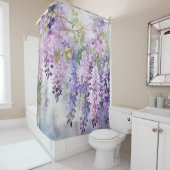 Rideaux De Douche Aquarelle Wisteria Whispers (En situation)