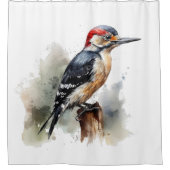 Rideaux De Douche Aquarelle Woodland Pic, coutume (Devant)