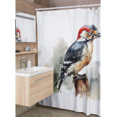 Rideaux De Douche Aquarelle Woodland Pic, coutume