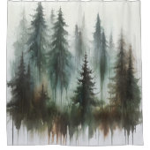 Rideaux De Douche Aquarelles Arbres rustiques Wilderness (Devant)