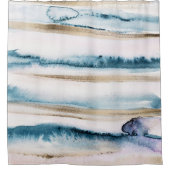 Rideaux De Douche Aquarelles brosses floues rayures (Devant)