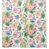 Rideaux De Douche Aquarelles roses et tourbières (Devant)