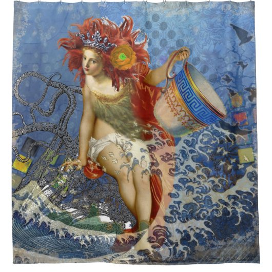 Rideaux De Douche Aquarius Mermaid Bleu gothique (Devant)