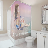 Rideaux De Douche *~* AR29 Sea Therapy Beach Sun Set bain fille (En situation)