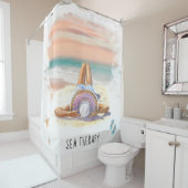 Rideaux De Douche *~* AR29 Sea Therapy Beach Sun Set Femme (En situation)