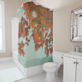 RIDEAUX DE DOUCHE ARBRE À FEUILLES ROUGES (En situation)