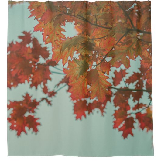 RIDEAUX DE DOUCHE ARBRE À FEUILLES ROUGES (Devant)