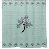Rideaux De Douche Arbre à fleurs gracieux vert + prune (Devant)