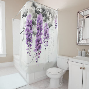 Rideaux De Douche Arbre à fleurs violettes