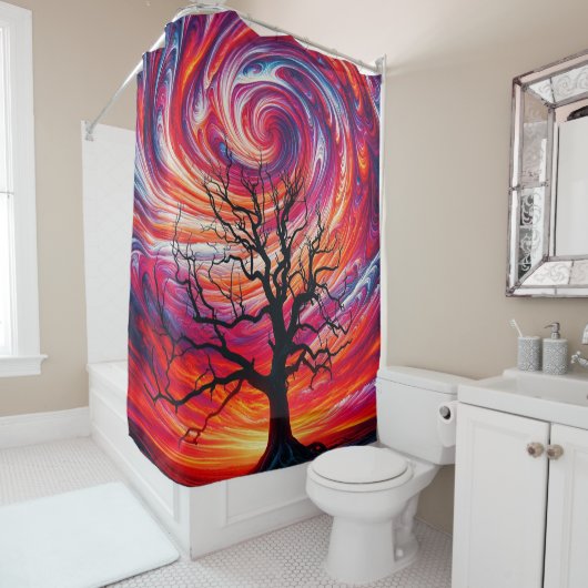 Rideaux De Douche Arbre artistique (En situation)
