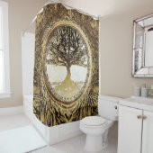 Rideaux De Douche Arbre de brun de la vie (En situation)