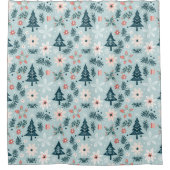 Rideaux De Douche Arbre de fête et conception de fleurs (Devant)