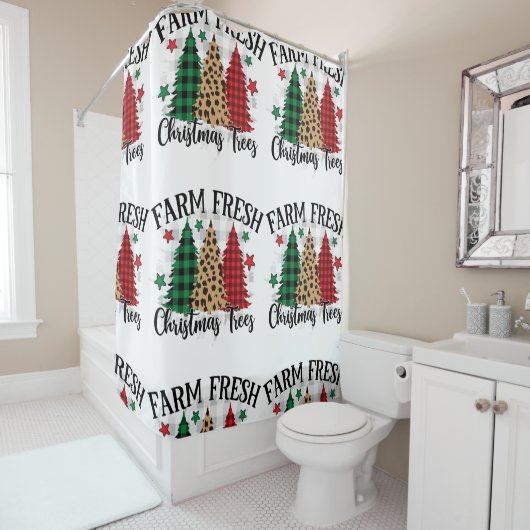 Rideaux De Douche arbre de noël (En situation)