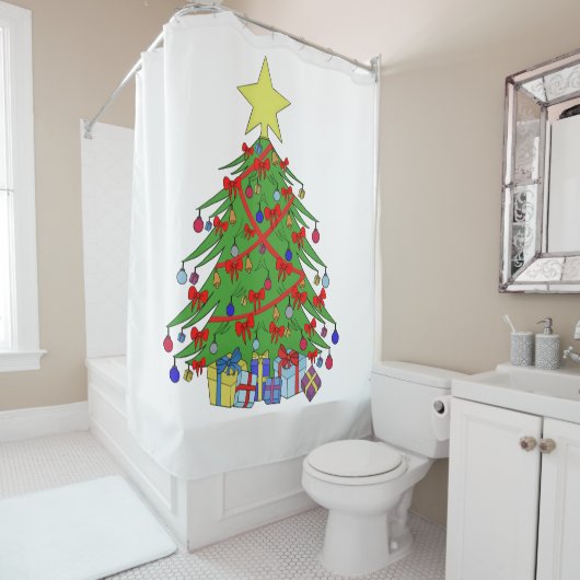 Rideaux De Douche Arbre de Noël (En situation)