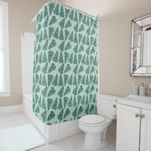 Rideaux De Douche Arbre de Noël Motif Snowflakes vert