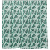 Rideaux De Douche Arbre de Noël Motif Snowflakes vert (Devant)