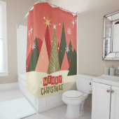 Rideaux De Douche Arbre de Noël rétro/Vintage (En situation)