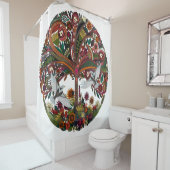 Rideaux De Douche arbre de vie blanc (En situation)