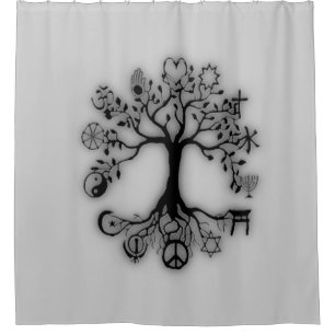 Rideaux De Douche Arbre d'harmonie et de religion de la vie sur le