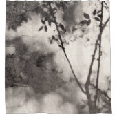 Rideaux De Douche Arbre doux et ombres Feuilles sur mur de pierre (Devant)