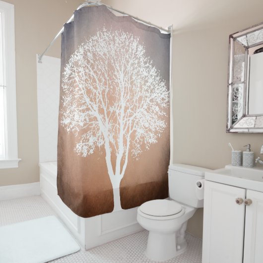 Rideaux De Douche Arbre silhouette Design 204 (En situation)