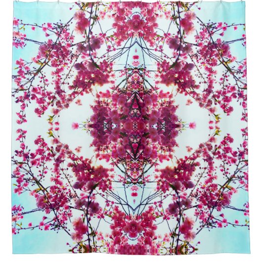 Rideaux De Douche Arbres à fleurs roses (Devant)