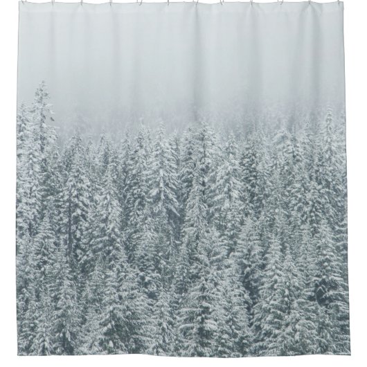 RIDEAUX DE DOUCHE ARBRES COUVRANT LA NEIGE (Devant)